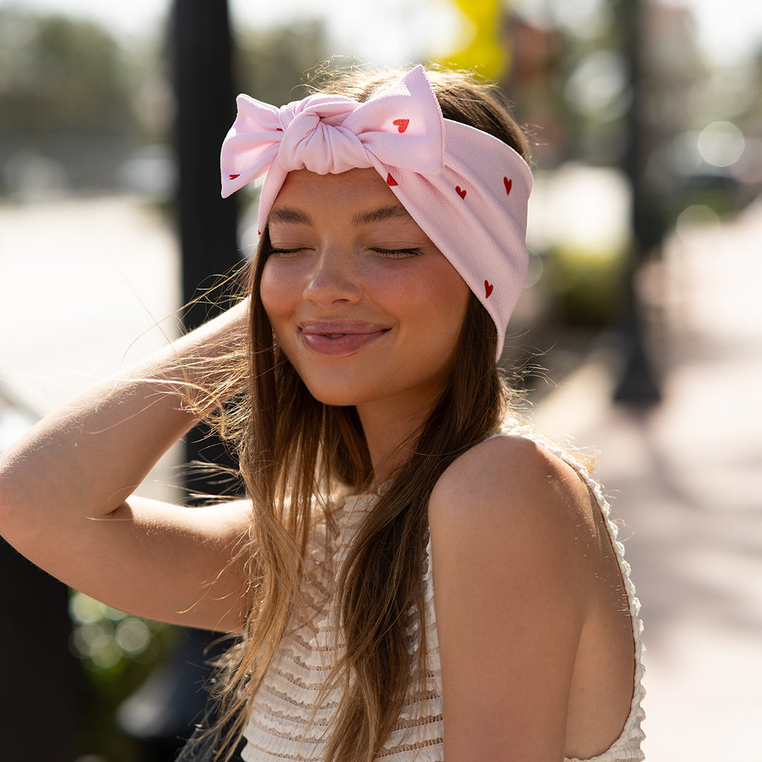 HeadBand With Bow - Little Hearts