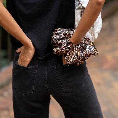 Oversized Scrunchie - Animal Print Satin