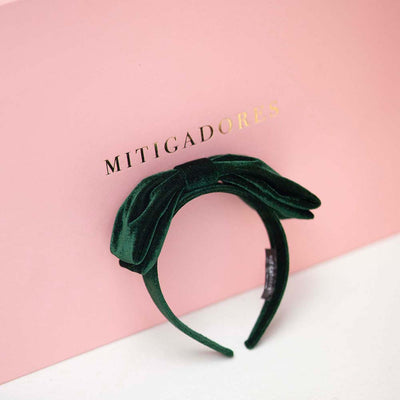 Headband - Emerald Velvet With Bow