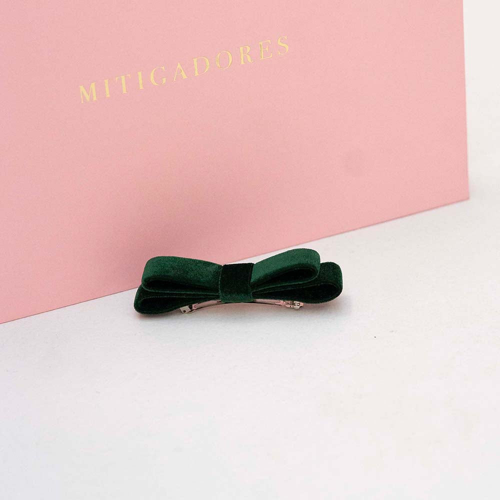 Mini Bow - Emerald Velvet
