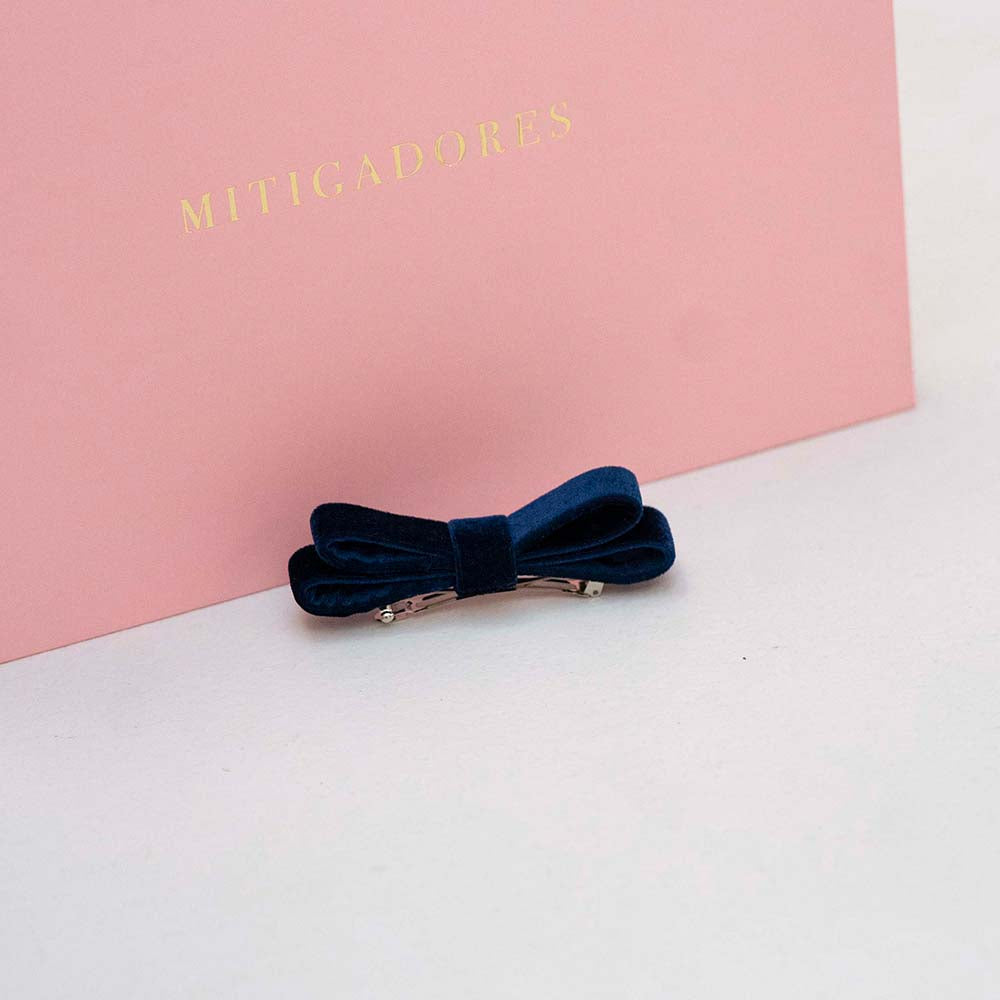 Mini Bow - Blue Velvet