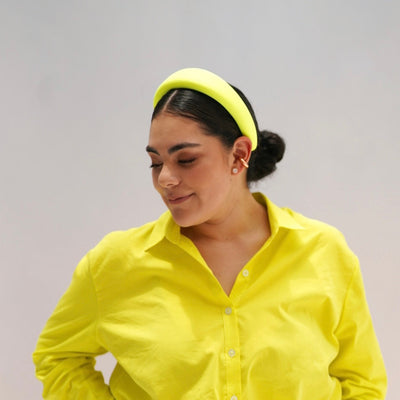 Headband - Neon Yellow Pansy