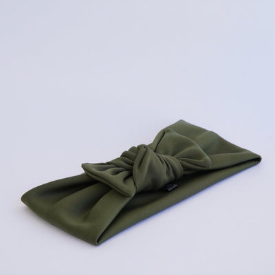 Band With Bow - Olive Green Basic