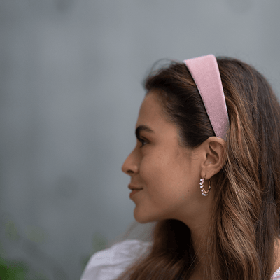 Headband - Rose Pink Velvet Little Jenny