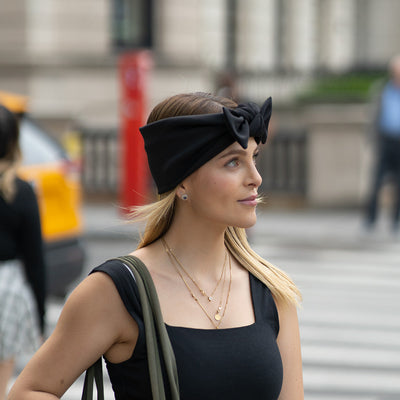 HeadBand With Bow - Black Basic